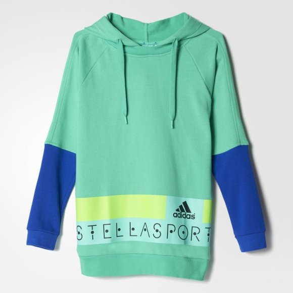 STELLA MCCARTNEY X ADIDAS Athleisure Sport Green Long Hoodie Jumper - Picture 2 of 16